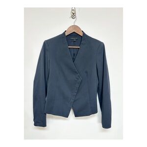 Theory Laniso Blazer Jacket Asymmetrical Zip Women's Size 4 Blue